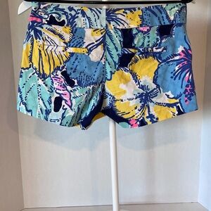 Lilly Pulitzer Floral Jean Shorts in Blue, Yellow & Mint